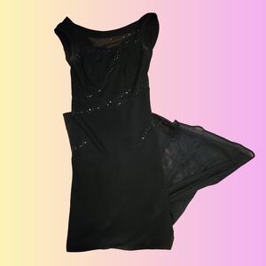 Elegant Black Evening Dress Vintage Goth Tadashi Size Small